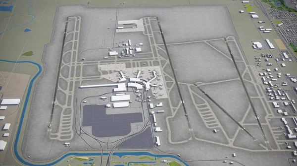 Аэропорт Солт Лейк Сити Slc Модель Воздушного Рендеринга — стоковое фото