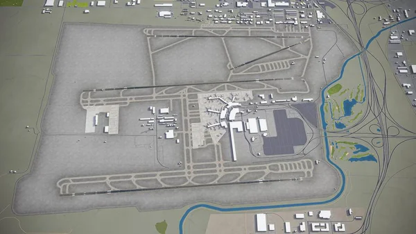 Аэропорт Солт Лейк Сити Slc Модель Воздушного Рендеринга — стоковое фото
