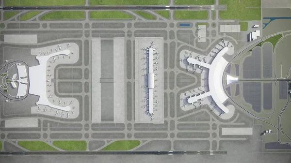 Seul Incheon Uluslararası Havalimanı Icn Model Hava Görüntüleme — Stok fotoğraf