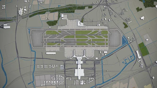 Shanghai Hongqiao International Airport Sha Model Airrendering — 스톡 사진