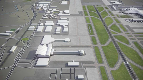Международный Аэропорт Шэньчжэнь Баоань Szx Аэровизуализация Модели — стоковое фото