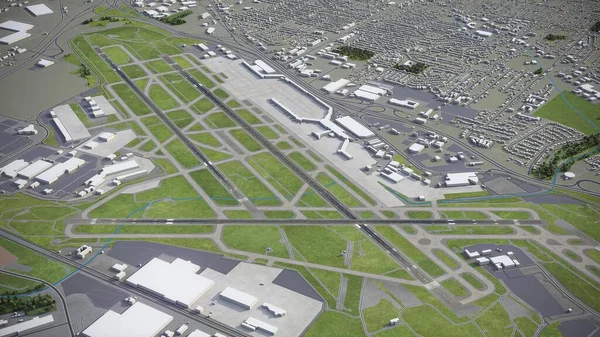 Aeropuerto Internacional Louis Lambert Stl Modelo Representación Aérea — Foto de Stock
