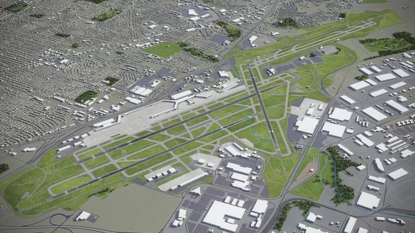 Louis Lambert International Airport Stl Modell Luftwiedergabe — Stockfoto