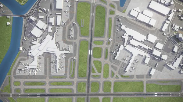 Sydney Airport Syd Model Luchtweergave — Stockfoto