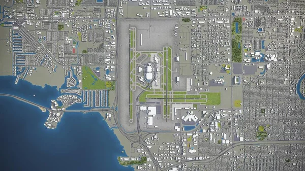 坦帕机场 Tpa 3D模型空中渲染 — 图库照片