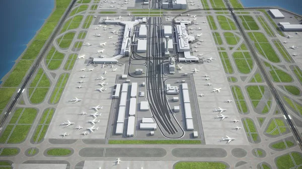Aeropuerto Tokio Haneda Hnd Modelo Representación Aérea — Foto de Stock