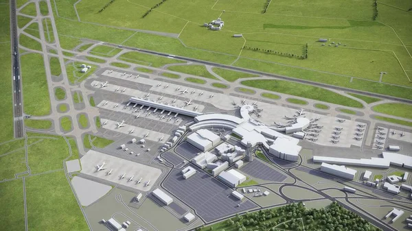 Viyana Uluslararası Havalimanı - VIE - 3D model hava görüntüleme
