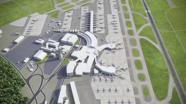 Viyana Uluslararası Havalimanı Vie Model Hava Görüntüleme — Stok fotoğraf