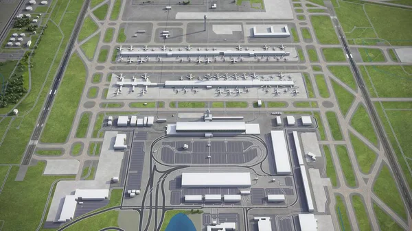 Washington Dulles Uluslararası Havalimanı Iad Model Hava Görüntüleme — Stok fotoğraf