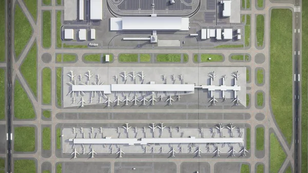 Bandar Udara Internasional Washington Dulles Iad Model Rendering Udara — Stok Foto