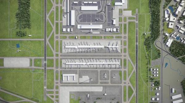 Διεθνές Αεροδρόμιο Washington Dulles Iad Μοντέλο Κεραίας — Φωτογραφία Αρχείου