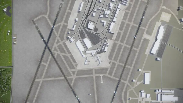 Wichita Dwight Eisenhower National Airport Ict Model Aerial Rendering — Stock Photo, Image