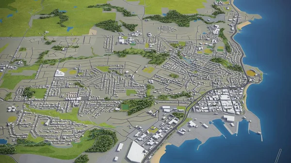 Tasmania Renderowanie Lotnicze Modelu — Zdjęcie stockowe