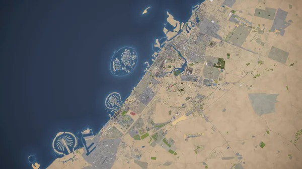 阿拉伯联合酋长国 3D模型空中渲染 — 图库照片