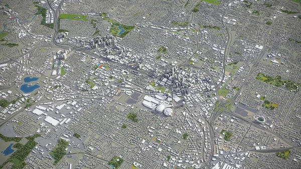 Altlanta Model Aerial Rendering — Stock Photo, Image