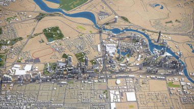 Dubai İş Bölgesi - 3D model hava görüntüleme