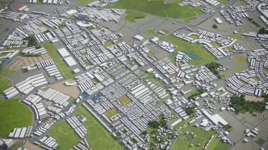 George Town - Seberang Perai - 3D model aerial rendering clipart