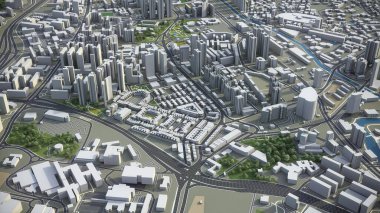 Johor Bahru - 3D model hava görüntüleme