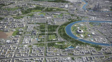 Moskova - 3D model hava görüntüleme