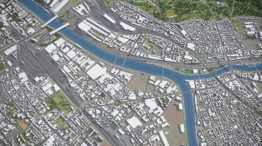 Paris - Val-de-Marne - 3D model hava görüntüleme