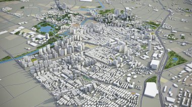 Şangay - Suzhou - 3D model hava görüntüleme