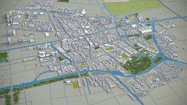 Şangay - Suzhou - 3D model hava görüntüleme