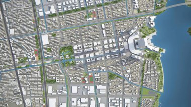 Şangay - Suzhou - 3D model hava görüntüleme