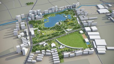 Şangay - Suzhou - 3D model hava görüntüleme