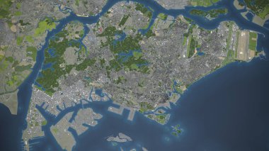 Singapur - 3B model hava görüntüleme