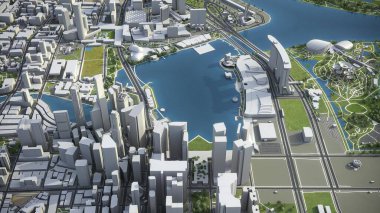 Singapur - 3B model hava görüntüleme