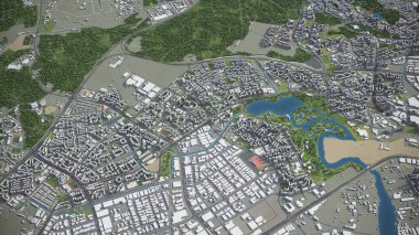 Singapur - 3B model hava görüntüleme