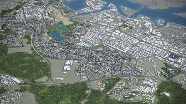 Singapur - 3B model hava görüntüleme