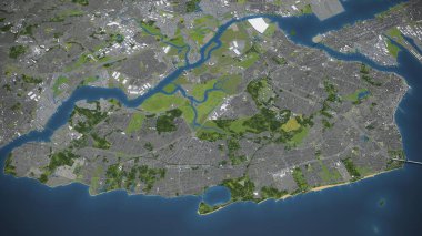 Staten Island - 3D model hava görüntüleme