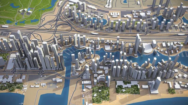 Dubai Marina Model Luchtweergave — Stockfoto