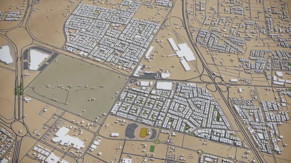 Jeddah Model Aerial Rendering — Stock Photo, Image