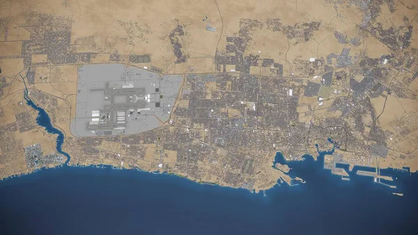 Jeddah Model Aerial Rendering — Stock Photo, Image