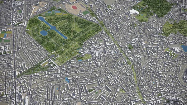 Париж Сен Модель Воздушного Рендеринга — стоковое фото