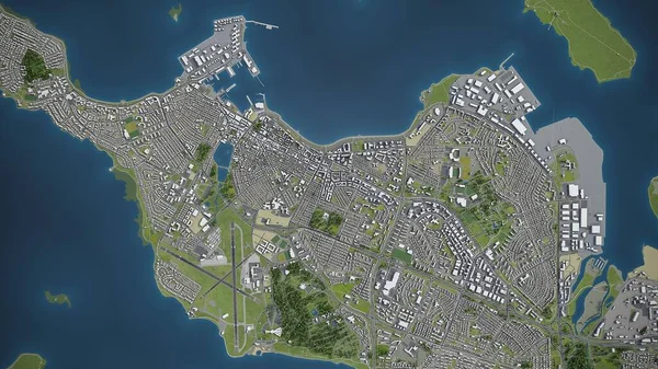 Reykjavik Model Aerial Rendering — Stock Photo, Image