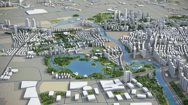 Şangay - Suzhou - 3D model hava görüntüleme