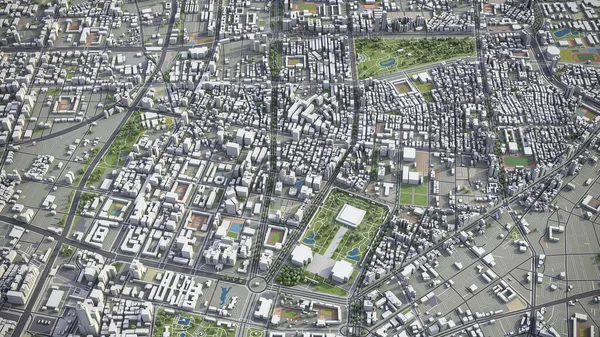 Taipei Model Aerial Rendering — Stock Photo, Image