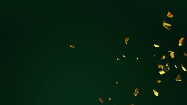 Золотые Осколки Собранные Роскошные Буквы Лето Зеленом Роскошном Фоне Подходит — стоковое видео