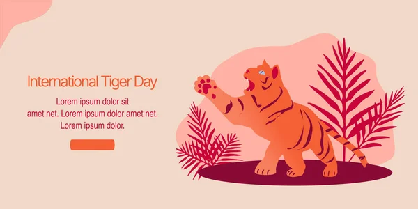 International Tiger Day Landing Page Website 2021 2022 — Stok Vektör