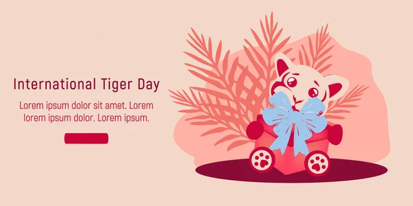 Міжнародний День Тигра Шаблон Дизайну Домашньої Сторінки — стоковий вектор