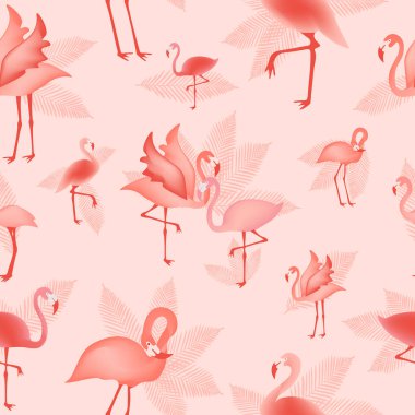 Şirin flamingolar, kusursuz desenler, bebek duşu arka planı, tişört tasarımı.