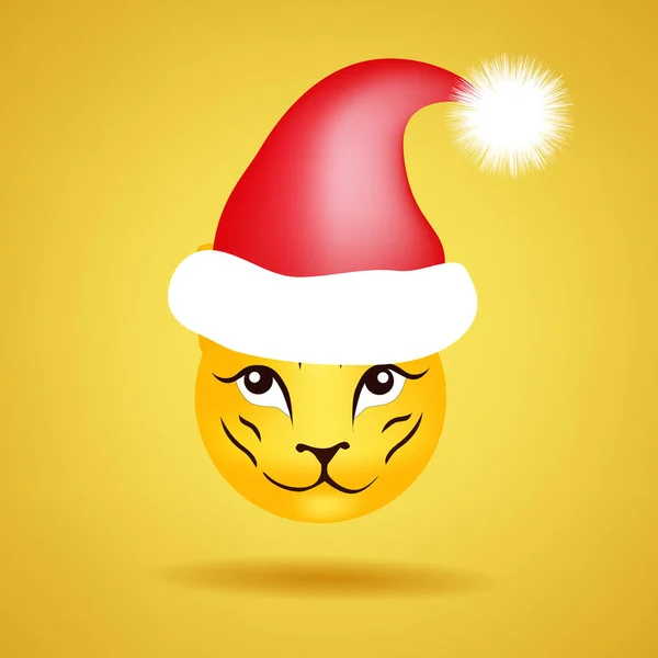 Illustration Vectorielle Emoji Icône Tigre Emotes Bonne Année 2023 Réseau — Image vectorielle