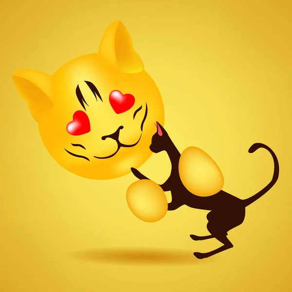 Emoji Vector Illustration Tiger Icon Emotes Isolated Emoticon Symbol Yellow — Stock Vector