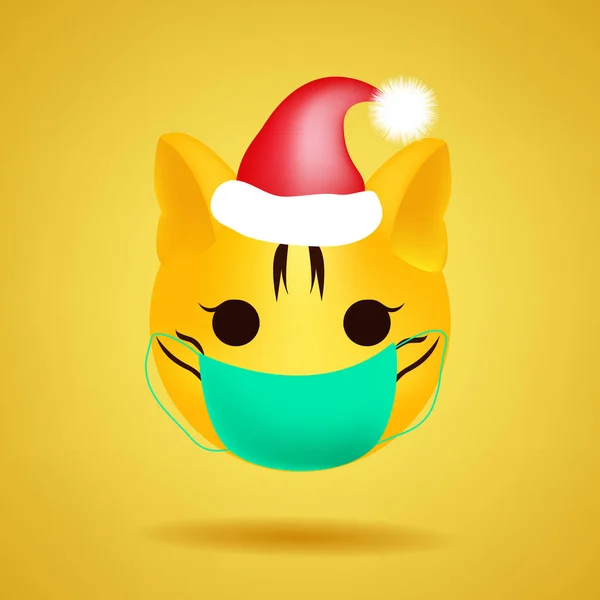 Illustration Vectorielle Emoji Icône Tigre Emporte Avec Masque Bonne Année — Image vectorielle