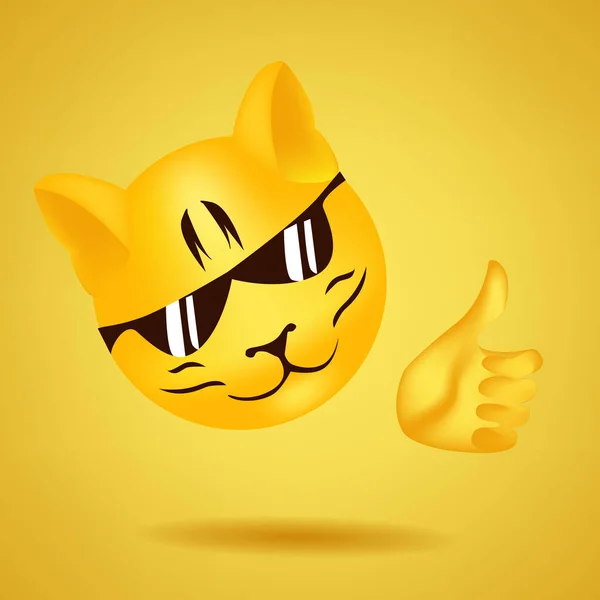Emoji Vektor Illustration Tiger Ikon Emotes Isoleret Humørikonsymbol Gul Baggrund – Stock-vektor
