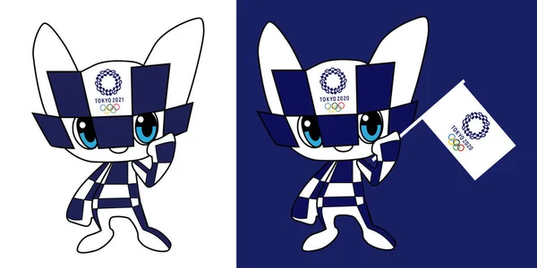 Mascota Los Juegos Olímpicos Tokio 2020 Llama Miraitowa Traducir Combinación — Vector de stock