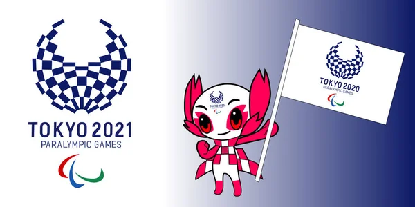 Талисман Паралимпийской Игры Someity Токио 2020 Года Переводит Сорт Сакуры — стоковый вектор
